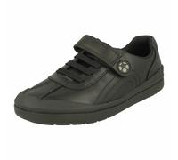 Ragazzi Rock Pass Nero Pelle Gancio E Anello Scuola Casual Scarpe Clarks Ora