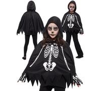 Ragazzi Scheletro Costume Bambini Halloween Pipistrello Giorno Dei Morti Costume
