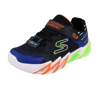 Ragazzi SKECHERS Elastico Brilla Bullone 400138 Nero Luce Scarpe Ginnastica