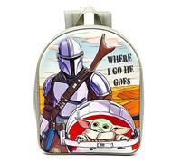 Ragazzi Star Wars Mandalorian Where I Go EVA 3D grigio Zaino per bambini