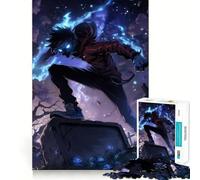 Ragazzo anime con fiamme blu,puzzle per adulti da 1000 pezzi,gioco di logica,taglio di precisione,bordi lisci,regalo perfetto per riunioni di famiglia (38x26cm)