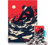 Ragazzo anime in rosso e nero Puzzle da 1000 pezzi per adulti Allena il tuo cervello e le tue mani offerte come regali per tutta la famiglia 38x26cm