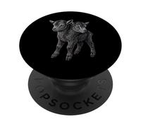 Ragazzo capra a due teste - gotico scuro incisione stile Oddity Des PopSockets PopGrip Adesivo