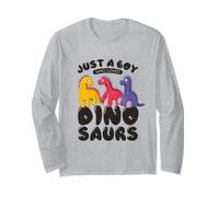Ragazzo Che AMA i Dinosauri Cartoon Brachiosaurus Maglia a Manica