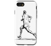 Ragazzo che corre Line Art Runner Custodia per iPhone SE (2020) / 7 / 8