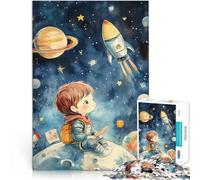 Ragazzo che osserva un razzo nello spazio puzzle 1000 pezzi per adulti Riduzione dello stress interessante Gioco educativo per compleanno e Natale 38x26cm