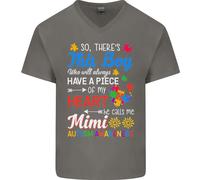 Ragazzo Chiamate Me Mimi Autism Consapevolezza Uomo Scollo A V Cotone T-Shirt