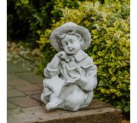 Ragazzo con libro figura per bambini statua in pietra 43 cm 24 kg grigio ceme...