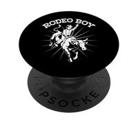 Ragazzo del rodeo - Cavalcata del toro ricca di azione PopSockets PopGrip Adesivo