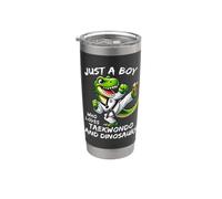 Ragazzo di Taekwondo che ama i dinosauri Divertente TKD T-Rex Bicchiere termico in acciaio inox doppia parete