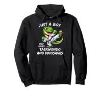 Ragazzo di Taekwondo Che AMA i Dinosauri Divertente TKD T-Rex Felpa con Cappuccio