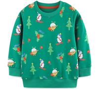 Ragazzo Felpa Senza Cappuccio Natale Dinosauro Cotone Manica Lunga Casual Pullover per Bambini 2-3 Anni