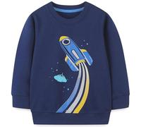 Ragazzo Felpa Senza Cappuccio Natale Dinosauro Cotone Manica Lunga Casual Pullover per Bambini 6-7 Anni
