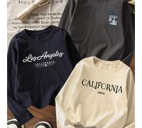 Ragazzo pre-adolescente 3 pezzi maglietta casual stampata a maniche lunghe primavera autunno, abbigliamento per giovani studenti bambini, top alla moda caldo e confortevole per ragazzi grandi e adoles