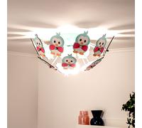 Ragazzo Ragazza LED Soffitto Luce Legno Gufi Motivo Gioco Camera Illuminazione
