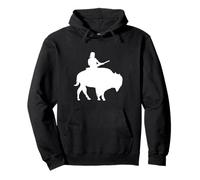 Ragazzo su Un Buffalo Silhouette Felpa con Cappuccio