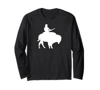 Ragazzo su Un Buffalo Silhouette Maglia a Manica