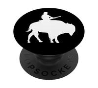 Ragazzo su un Buffalo Silhouette PopSockets PopGrip Adesivo