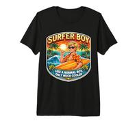 Ragazzo Surfista Come Un Ragazzo Normale Solo più Figo Che Fa Surf per Bambini Divertenti Maglietta Premium