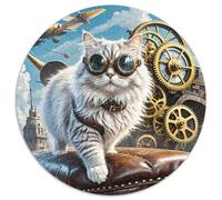 Ragdoll Cat 1000 Pieces Round Puzzles for Adults Animal Cat Jigsaw Pretty Impossible Hard Difficult Challenging 1000pcs (67.5x67.5cm)