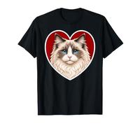 Ragdoll Cat Cuore Maglietta