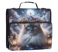 Ragdoll Cat Cute Kitten Zipper Raccoglitore Organizzatore 3 Anelli 1 1/2 Pollici D Ring Keeper Raccoglitore Borsa con Cinghia per Scuola Portfolio & Caso Anello Cartella Titolare