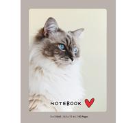 Ragdoll Cat Graph Paper Notebook - 8.5 x 11 in | 130 Pages | 5x5 Grid: Cute Graph Paper Notebook for Cat Lovers | Ideal for Journaling, Drawing, School, and Daily Planning