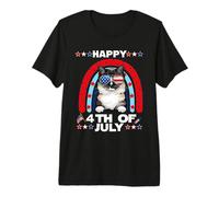 Ragdoll Cat Happy 4th of July Patriotic American Cats Lover Maglietta Premium
