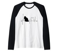 Ragdoll Cat Heartbeat ECG Divertente I Love My Ragdoll Cat Maglia con Maniche Raglan