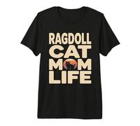 Ragdoll Cat Mom Life Maglietta Premium