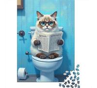 Ragdoll Cat Puzzle in Pezzi Glasses Kitty 1000 Pezzi Carta Riciclata Per Donne, Regali Per Uomini Puzzle Per Adulti Divertente E Stimolante Gioco Familiare 52x38cm/1000pcs