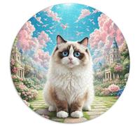 Ragdoll Puzzle Rotondo Da 1000 Pezzi Puzzle Animal Cute Oil Painting Puzzle Bambini Giocattolo Puzzle Antistress Per Amici Di Famiglia Rotonda 1000pcs (67.5x67.5cm)
