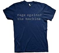 Rage Against The Machine T Shirt Original Logo Nuovo Ufficiale Uomo Navy Blu Size M