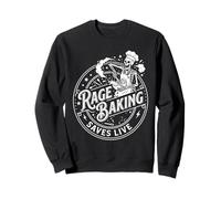 Rage Baking Salva dal Vivo Divertente Caos Cucina Scheletro Baker Felpa