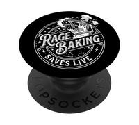 Rage Baking salva dal vivo divertente caos cucina scheletro Baker PopSockets PopGrip Adesivo