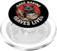 Rage Baking Salva Live Funny Angry Cat Chaos Kitty PopSockets PopGrip per MagSafe