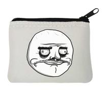 Rage Comic Me Gusta I Like Meme - Portamonete in neoprene, 10 x 11 cm, colore: Bianco