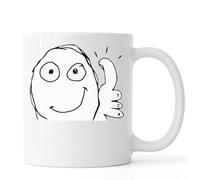 Rage Comic Thumbs Up Meme - Tazza da tè e caffè, in ceramica, colore: Bianco