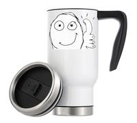 Rage Comic Thumbs Up Meme - Tazza termica da viaggio, 480 ml, colore: Bianco