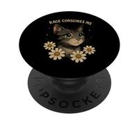 Rage Consumes Me Funny Cat Meme Anime PopSockets PopGrip Adesivo