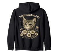 Rage Consumes Me Funny Cat Meme Felpa con Cappuccio