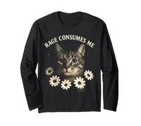 Rage Consumes Me Funny Cat Meme Maglia a Manica
