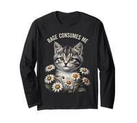Rage Consumes Me Funny Cat Meme Maglia a Manica