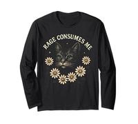 Rage Consumes Me Funny Cat Meme Maglia a Manica
