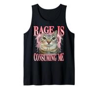 Rage Consumes Me Funny Silly Staring Cat Meme Donne Uomini Canotta