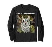 Rage Is Consuming Me Silly Staring Cat Meme Maglia a Manica