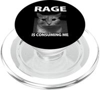 Rage is Consuming Me Silly Staring Cat Meme PopSockets PopGrip per MagSafe