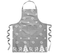 Ragged Rose Christmas Apron Billy Abete, Cotone, Grembiule Natalizio Grigio Argento, Standard, Taglia Unica