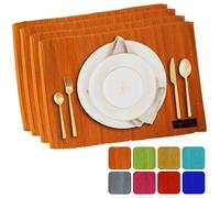 Ragged Rose Set di 4 tovagliette in cotone a coste, per interni ed esterni, 27 x 37 cm, confezionate in regalo, per soggiorno, tavolo da pranzo e cucina
