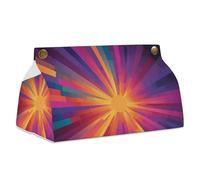 Raggi astratti del sole copertura della scatola del tessuto di colore rettangolo moderno PU portatovaglioli in pelle per bagno cucina ufficio camera da letto